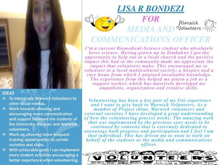 LISA R BONDEZI FOR MEDIA AND COMMUNICATIONS OFFICER