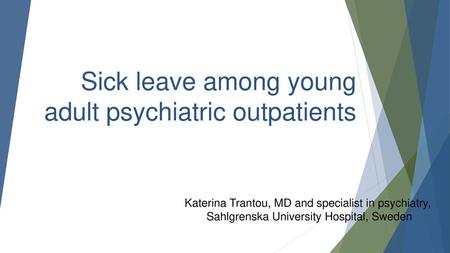 Sick leave among young adult psychiatric outpatients