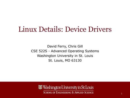 Linux Details: Device Drivers