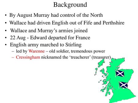 Background By August Murray had control of the North