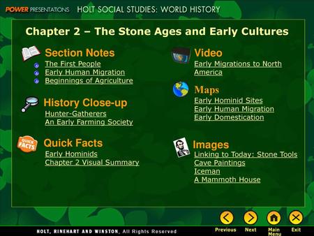 Chapter 2 – The Stone Ages and Early Cultures
