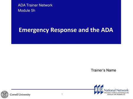 Emergency Response and the ADA
