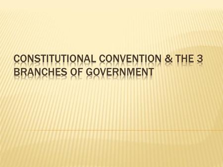 Constitutional Convention & the 3 branches of government