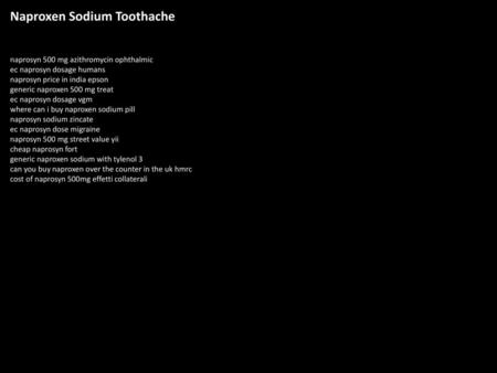 Naproxen Sodium Toothache