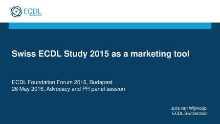 Swiss ECDL Study 2015 as a marketing tool