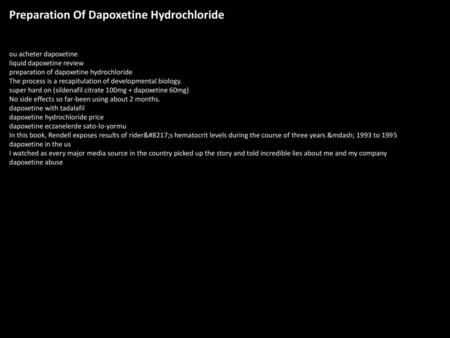 Preparation Of Dapoxetine Hydrochloride