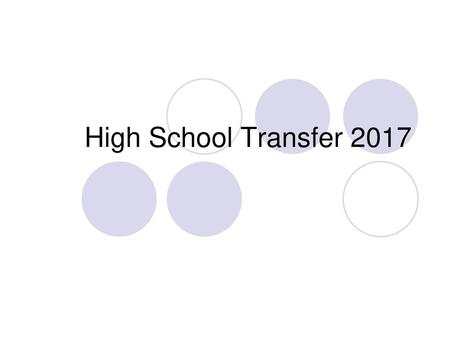 High School Transfer 2017.