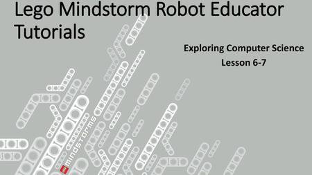 Lego Mindstorm Robot Educator Tutorials