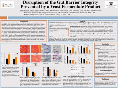 Disruption of the Gut Barrier Integrity Prevented by a Yeast Fermentate Product Henri Alexandre Giblot Ducray1, Ludmila Globa1, Oleg Pustovyy1, Stuart.