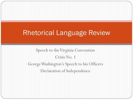 Rhetorical Language Review