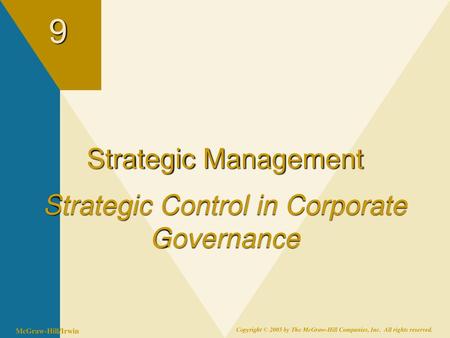 Strategic Management Strategic Control in Corporate Governance