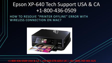 Epson XP-640 Tech Support USA & CA
