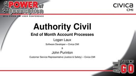 Authority Civil End of Month Account Processes Logan Laux
