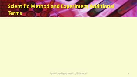 Scientific Method and Experiment Additional Terms
