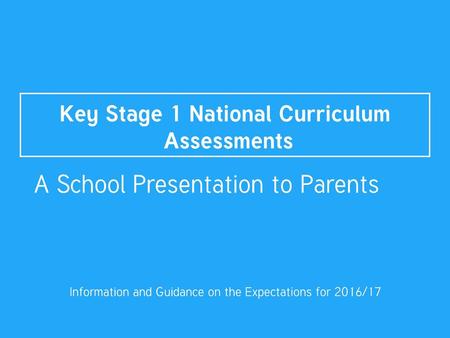 Key Stage 1 National Curriculum