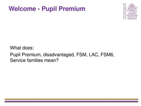 Welcome - Pupil Premium
