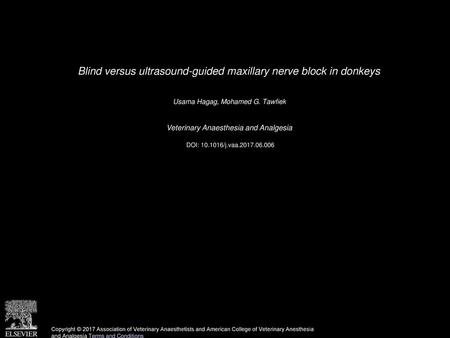 Blind versus ultrasound-guided maxillary nerve block in donkeys