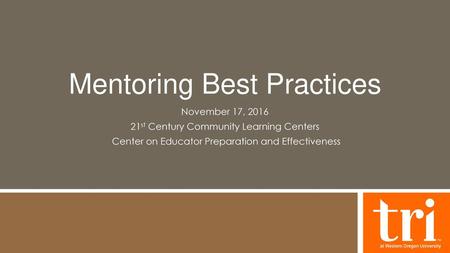 Mentoring Best Practices