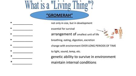 What is a Living Thing? “GROMERAH”