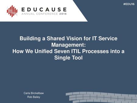 Building a Shared Vision for IT Service Management: