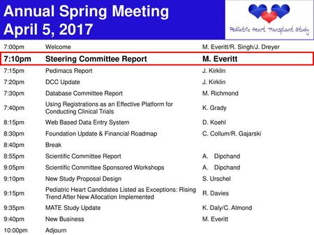 Annual Spring Meeting April 5, 2017