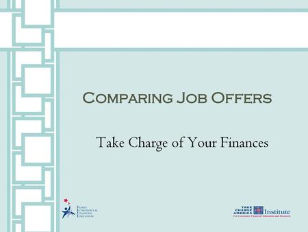 Take Charge of Your Finances