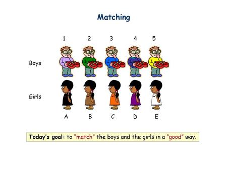 Matching Boys Girls A B C D E