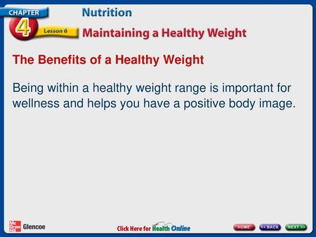 The Benefits of a Healthy Weight