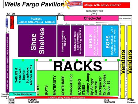 RACKS Shoe Shelves Wells Fargo Pavilion Vendors Vendors