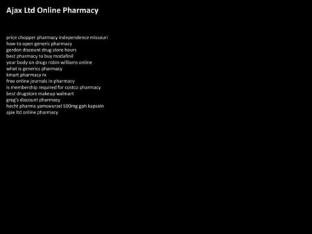 Ajax Ltd Online Pharmacy