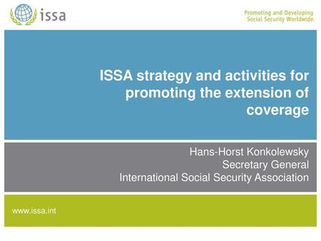 ISSA strategy and activities for promoting the extension of coverage