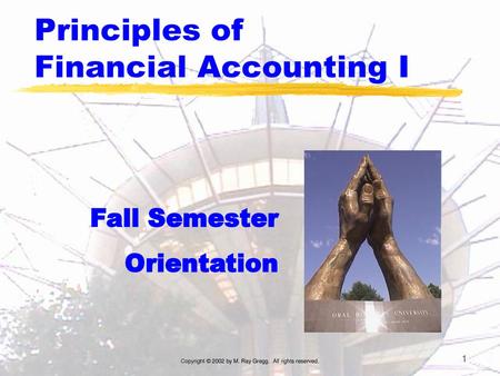 Principles of Financial Accounting I