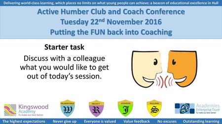 Active Humber Club and Coach Conference Tuesday 22nd November 2016