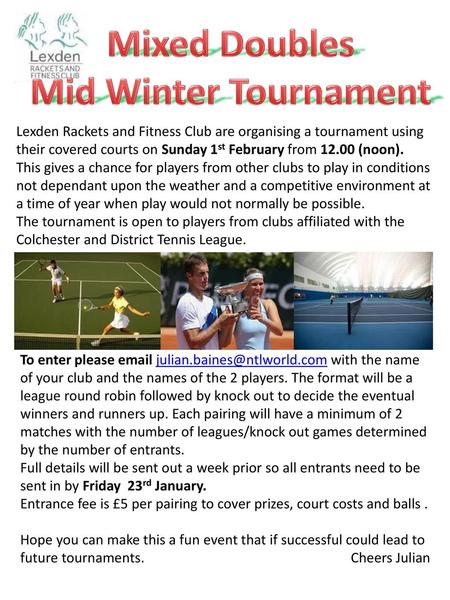 Mixed Doubles Mid Winter Tournament