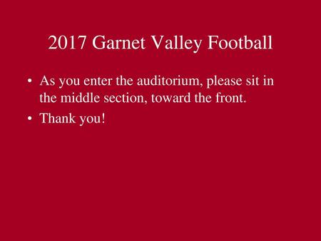 2017 Garnet Valley Football