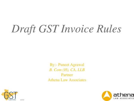 Draft GST Invoice Rules
