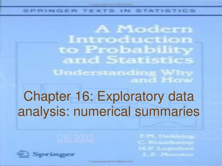 Chapter 16: Exploratory data analysis: numerical summaries