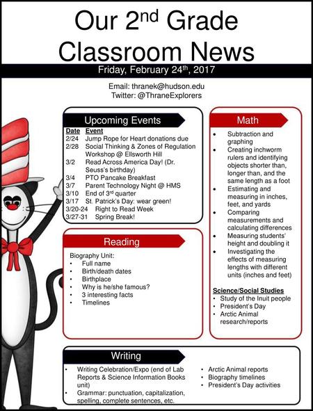 Our 2nd Grade Classroom News Friday, February 24th, 2017  