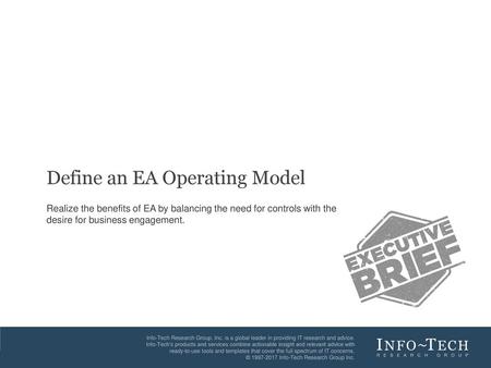 Define an EA Operating Model