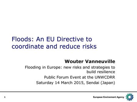 Floods: An EU Directive to coordinate and reduce risks