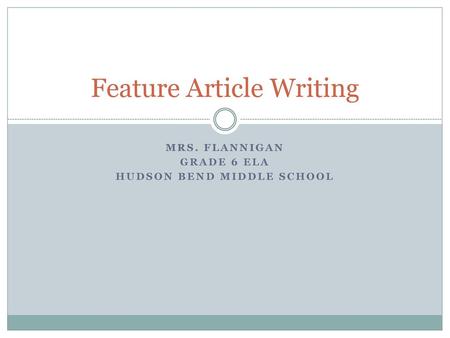 Feature Article Writing