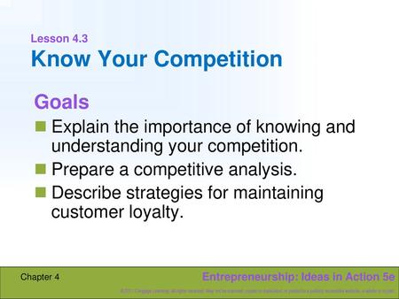 Lesson 4.3 Know Your Competition