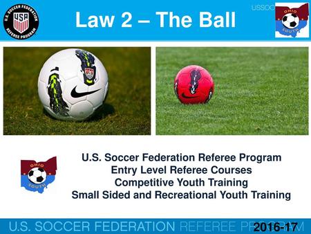 Law 2 – The Ball U.S. Soccer Federation Referee Program