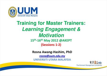 Training for Master Trainers: Learning Engagement & Motivation