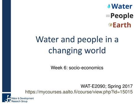 Water and people in a changing world