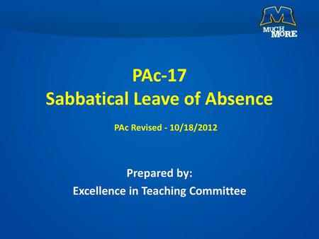 PAc-17 Sabbatical Leave of Absence