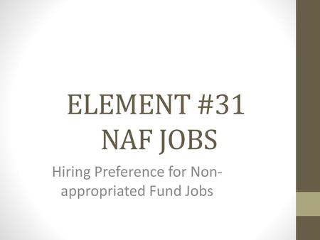 Hiring Preference for Non-appropriated Fund Jobs
