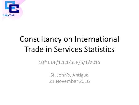 Consultancy on International Trade in Services Statistics