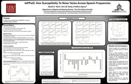 4aPPa32. How Susceptibility To Noise Varies Across Speech Frequencies
