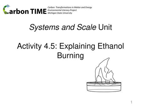 Systems and Scale Unit Activity 4.5: Explaining Ethanol Burning